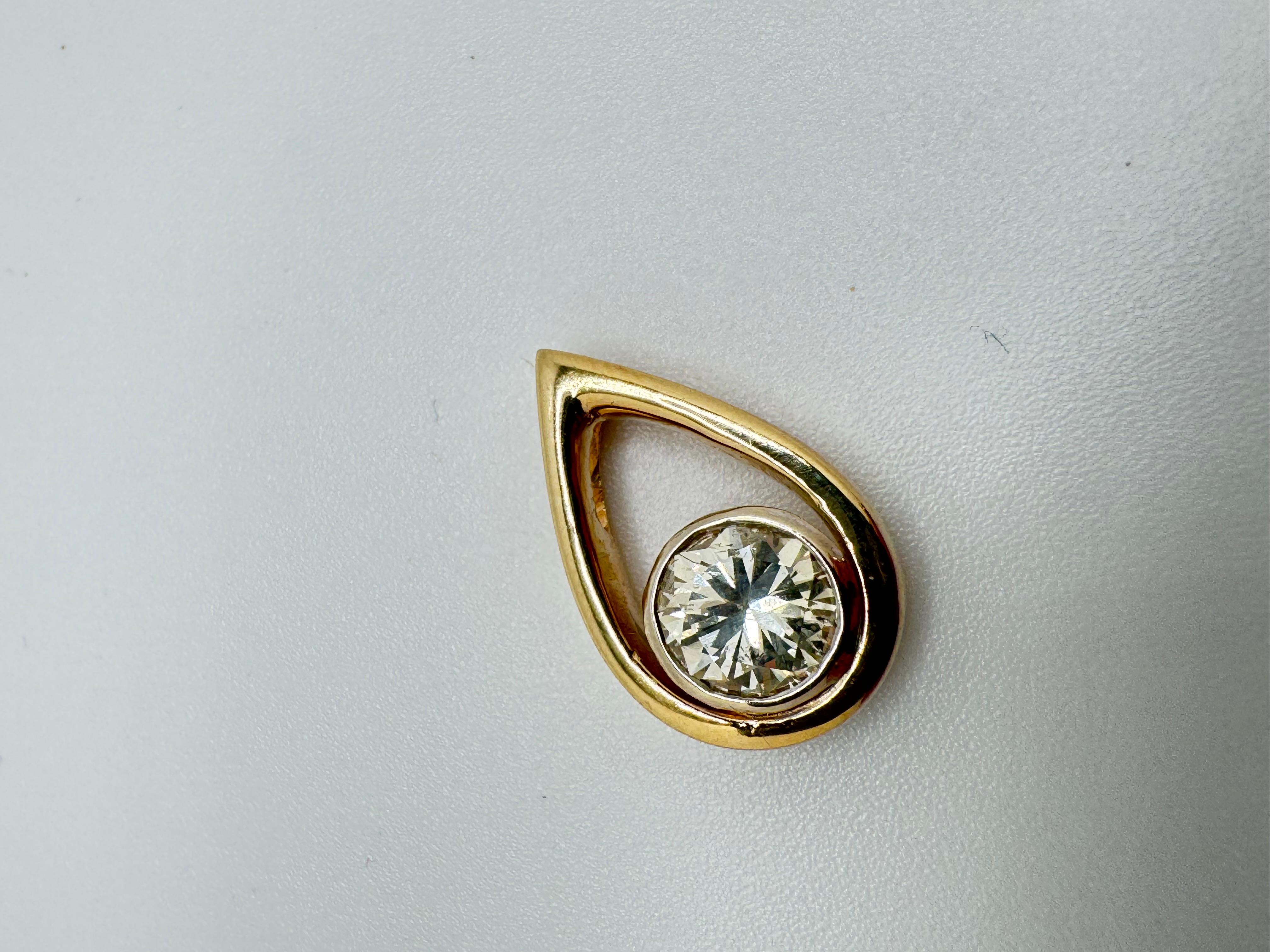 da uomo o donna Ciondolo con design YG 14K e diamante in vendita