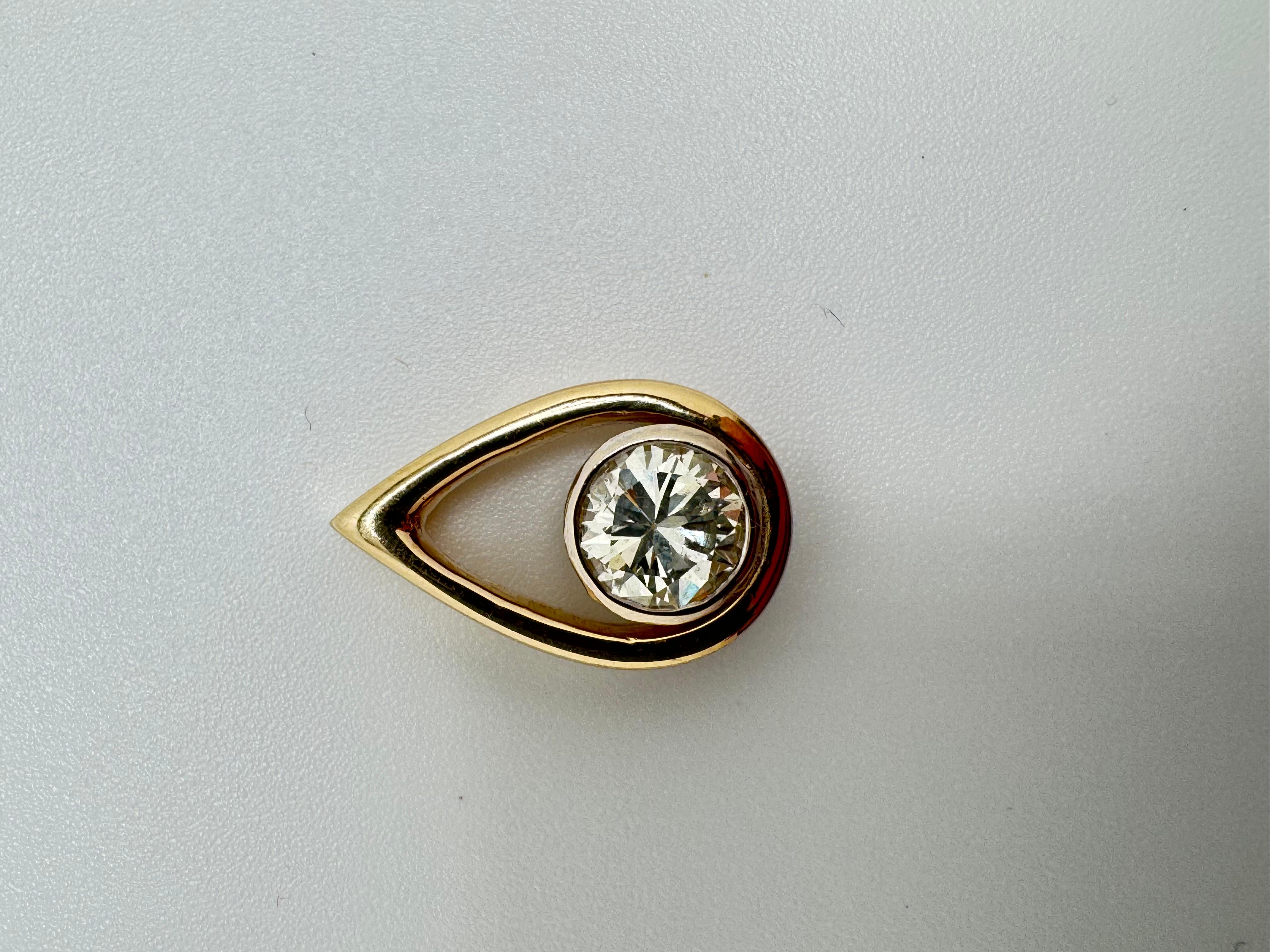 Ciondolo con design YG 14K e diamante in vendita 2