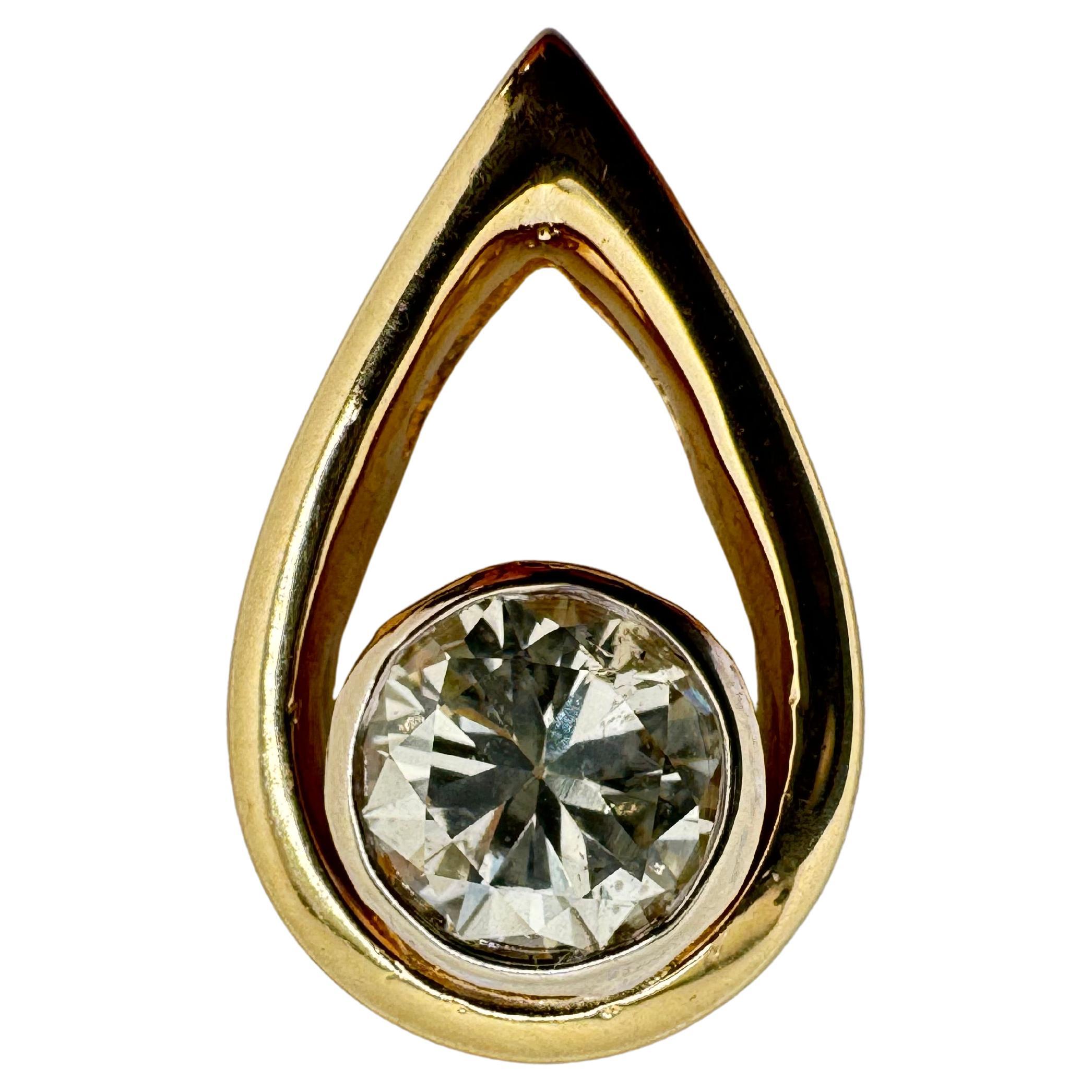 Ciondolo con design YG 14K e diamante in vendita