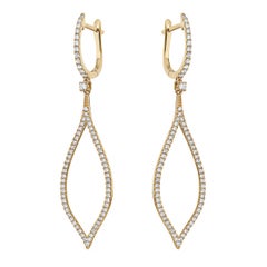 14K YG Diamond Dangle Earrings