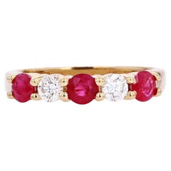 14K YG EFFY Ruby & Diamond Band