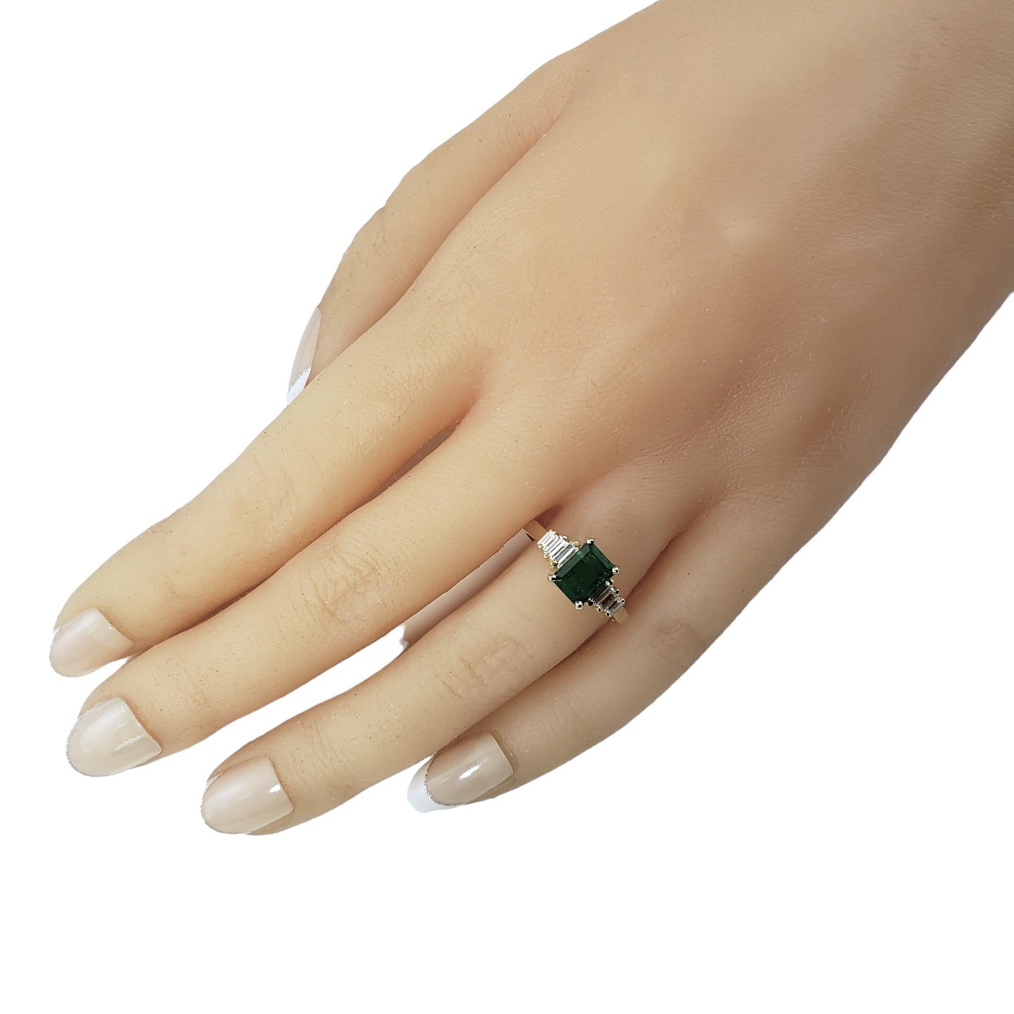14K YG Lab Created Emerald CZ Ring Size 5.75 JAGi Certified #15883 1