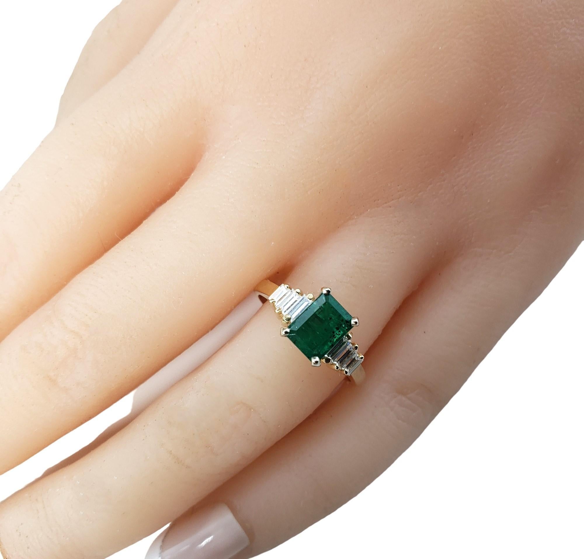 14K YG Lab Created Emerald CZ Ring Size 5.75 JAGi Certified #15883 2