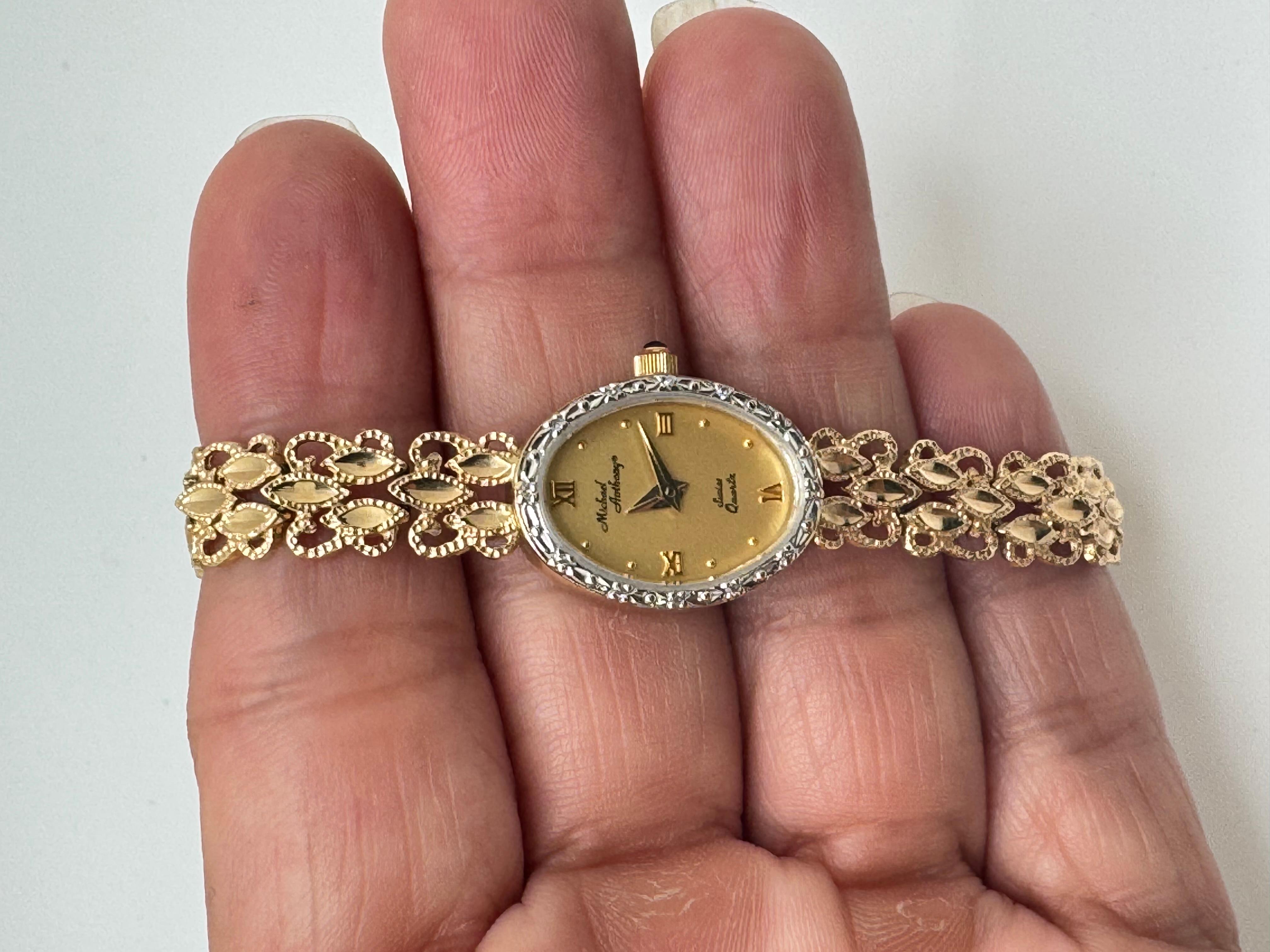 14K YG Michael Anthony Swiss Quartz Watch For Sale 3