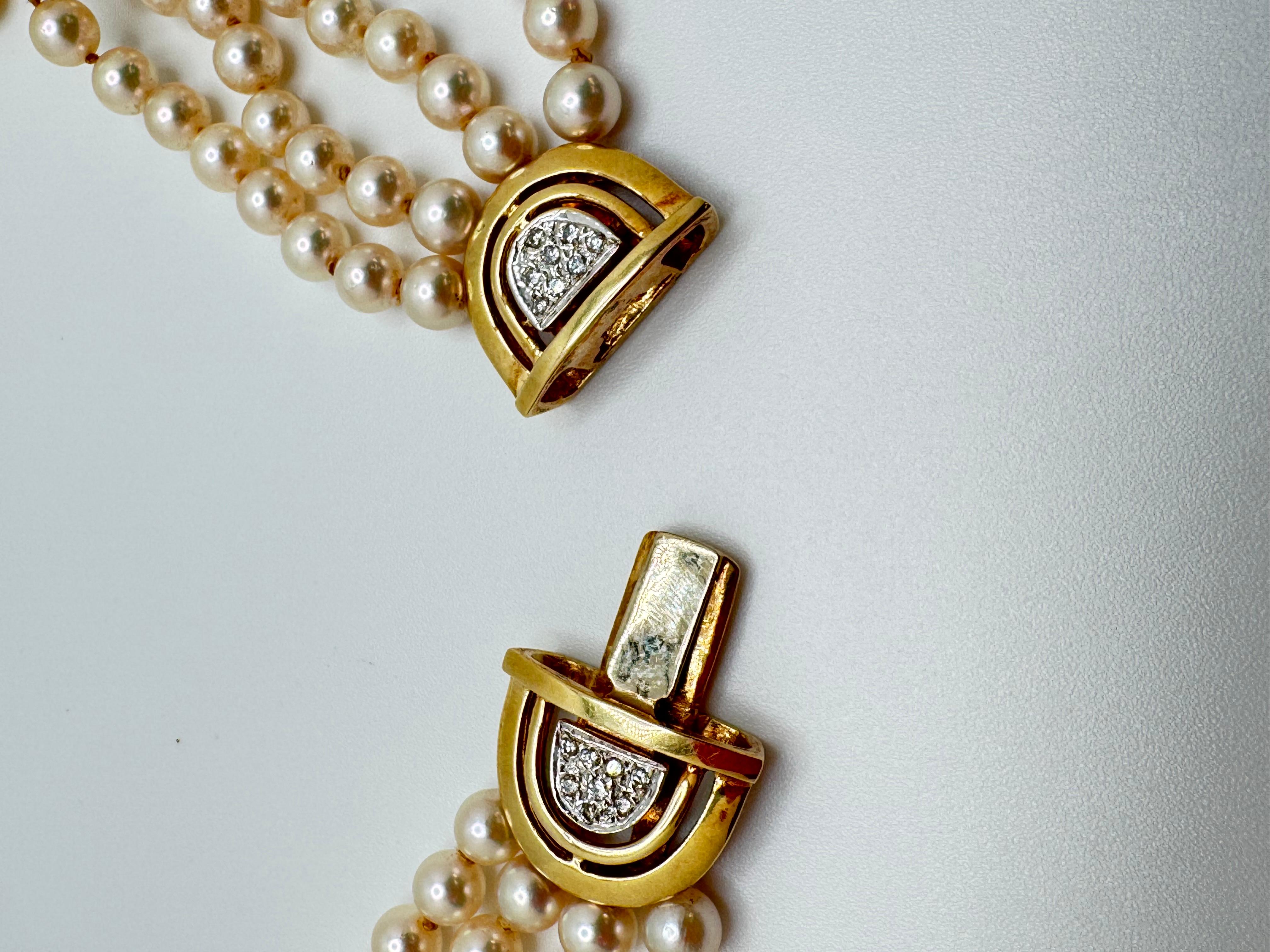 Round Cut 14K YG Pearl Chokers For Sale