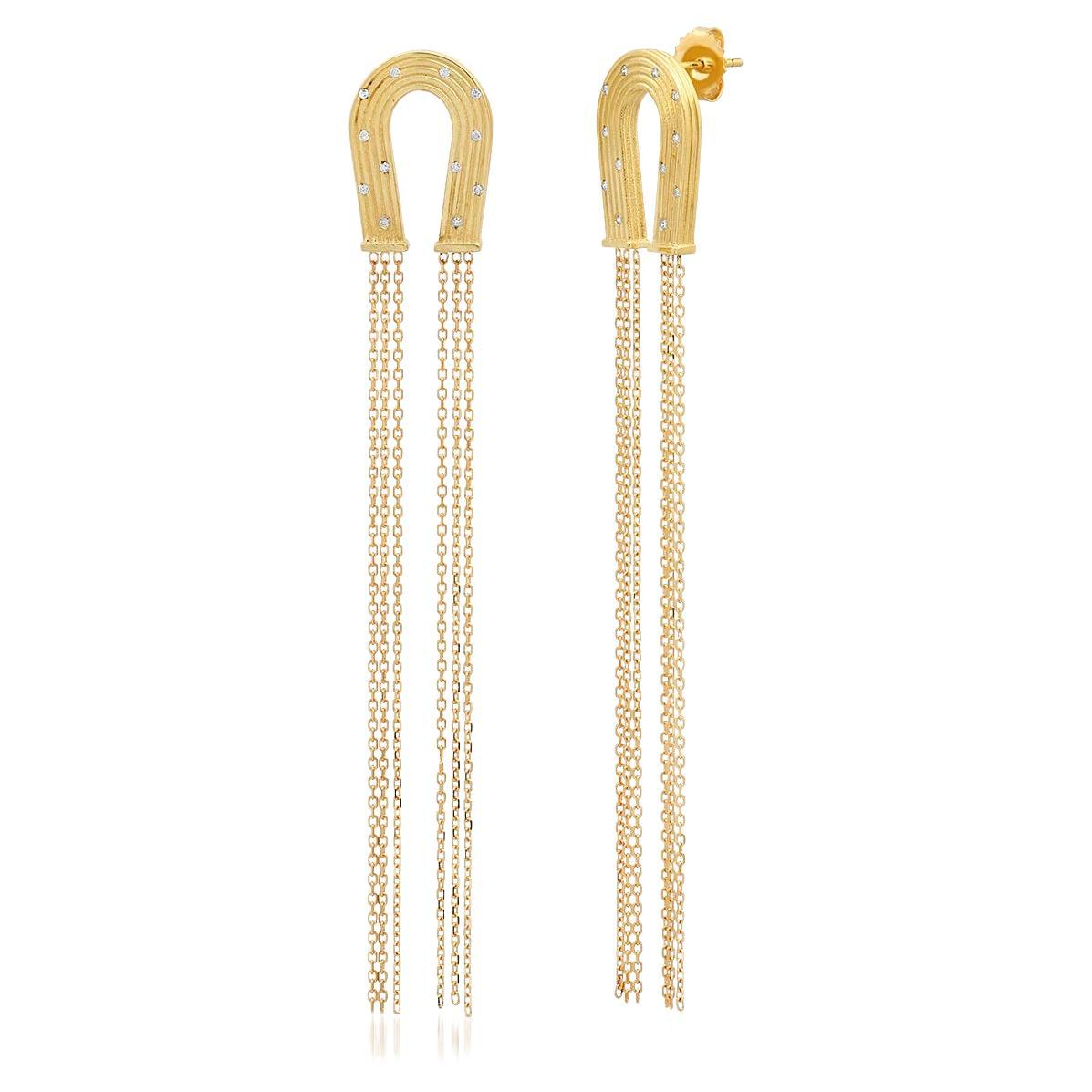 Marina J Faceted Amethyst Stud Tassel Dangle Earrings and 14K Yellow Gold For Sale at 1stDibs