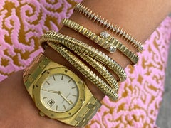 14k YG Reeded Snake Bracelet