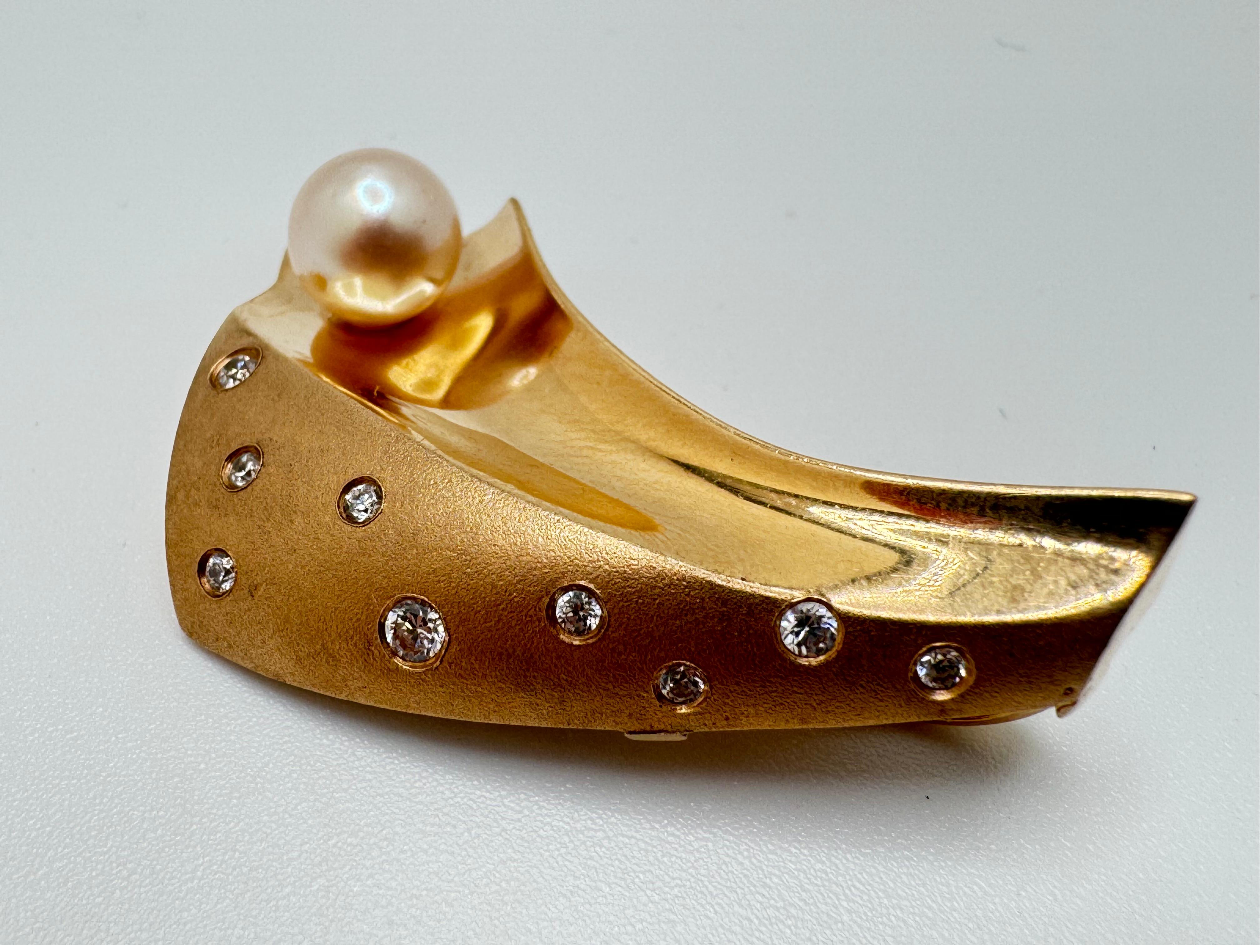 14K YG Slider pendant Freshwater Pearl Corte redondo en venta