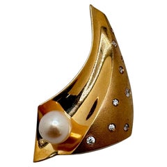14K YG Slider pendant Freshwater Pearl