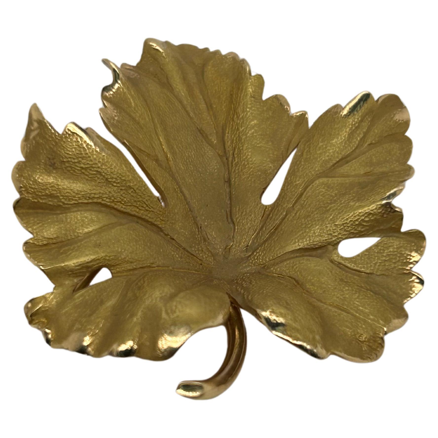 Broche feuille Tiffany 14 carats