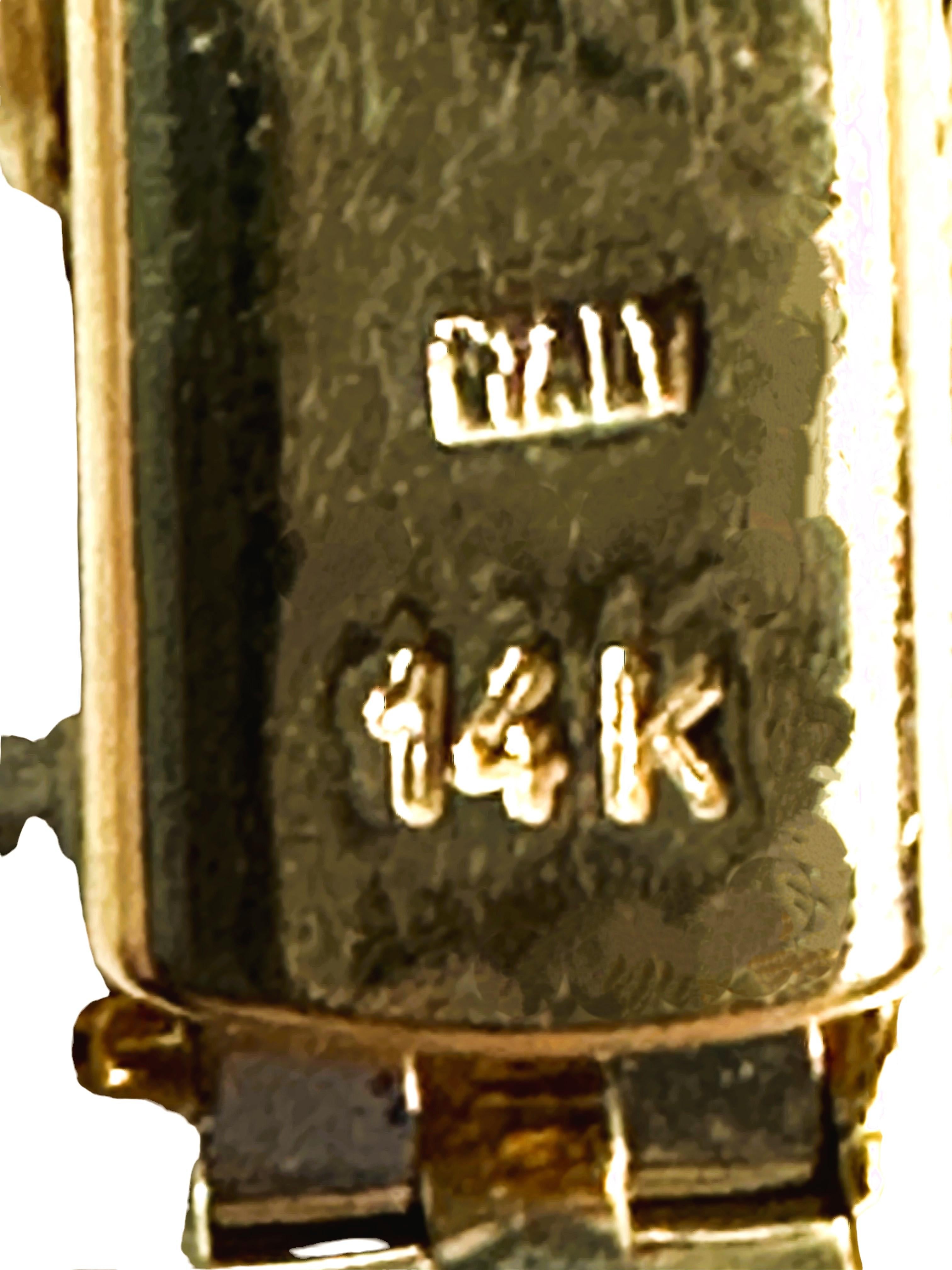 Bracelet italien moderne à maillons articulés en or 14 carats avec motif de croix 21,48 grammes Pour femmes en vente