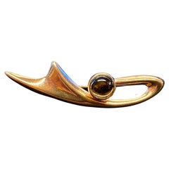 Retro 14 Karat Gold Brooch by Salovaara Turku Finland 1960