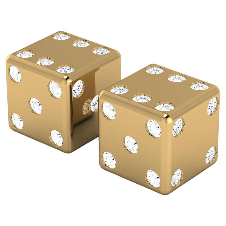 14karat Solid Gold Dice with Diamonds For Sale at 1stDibs solid gold