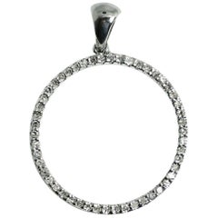 14 Karat White Gold Diamond Eternity Pendant