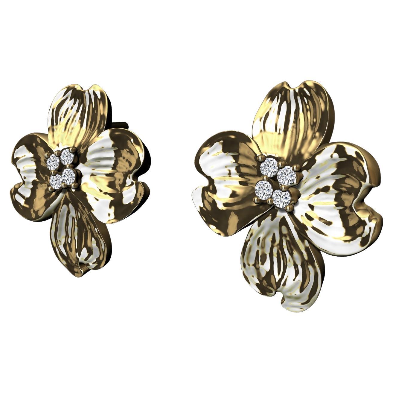 Orecchino con diamante a forma di perno in oro giallo 14Karati