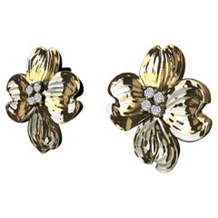 Orecchino con diamante a forma di perno in oro giallo 14Karati