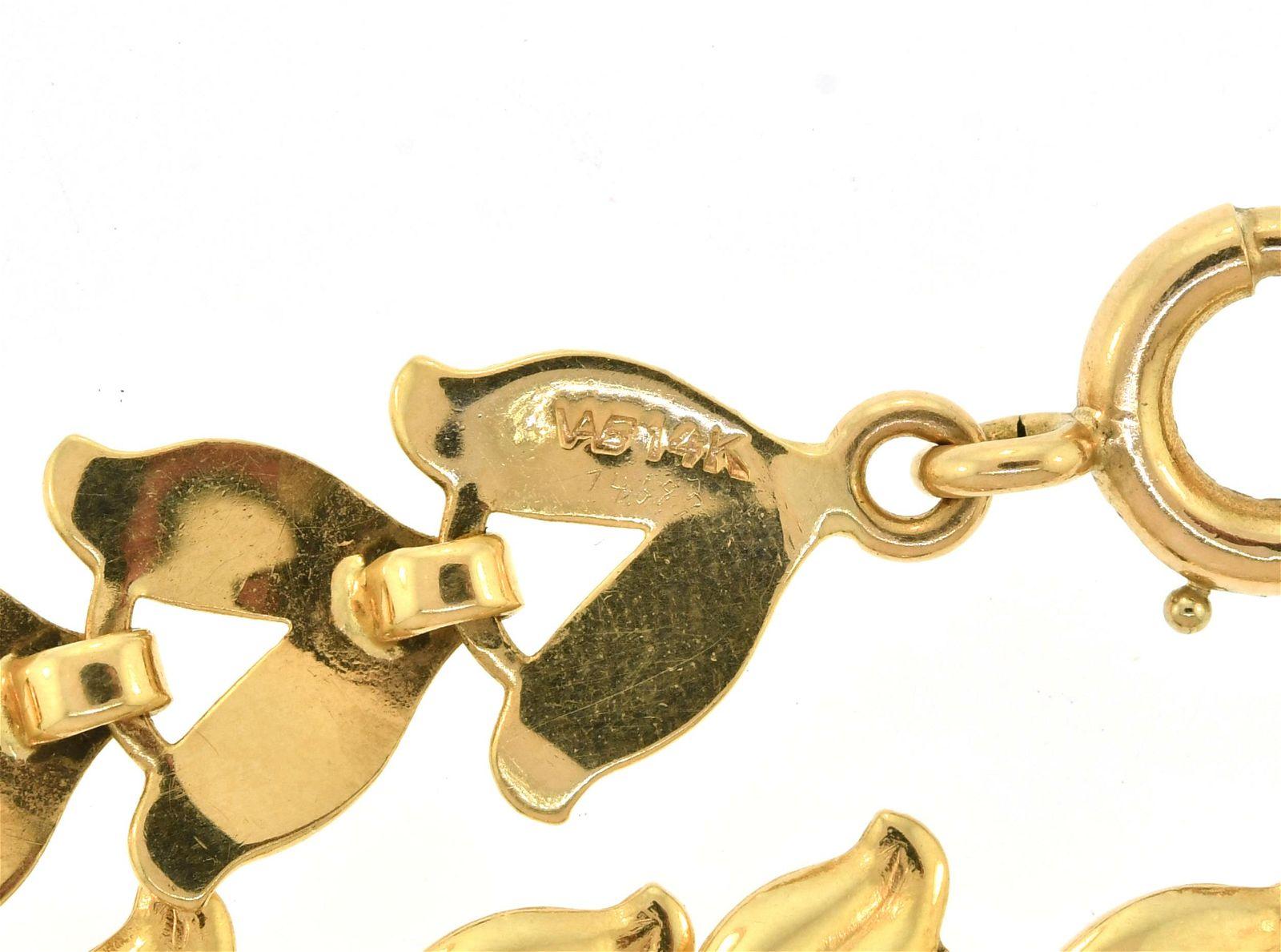 leaf design gold chain