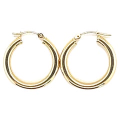 14kt 1/8 inch Wide Hoop Earrings 