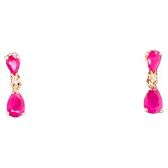 14kt 1.24 Carat Ruby Earrings