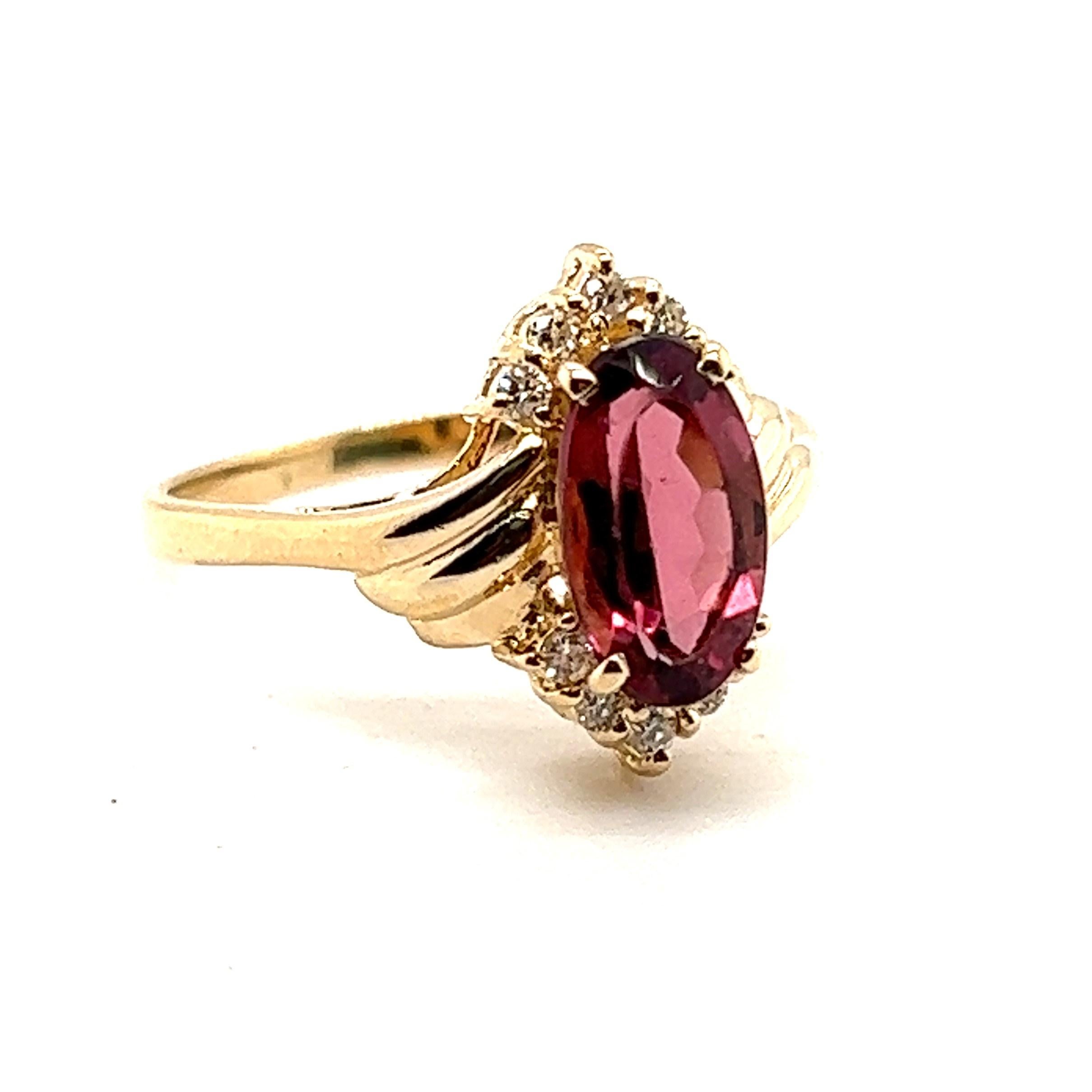 Marquise Cut 14KT 1.67 Carat Pink Tourmaline Ring