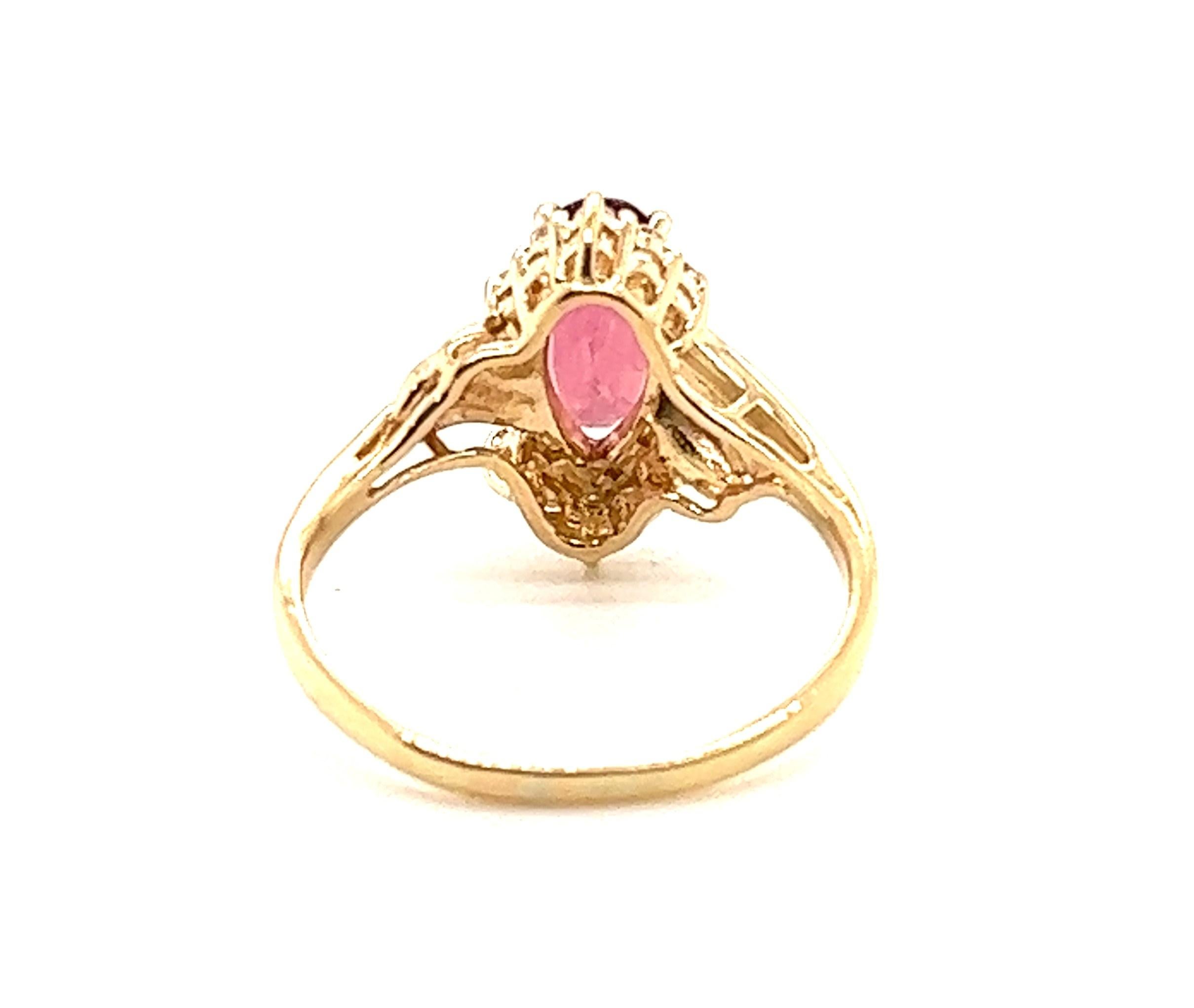 14KT 1.67 Carat Pink Tourmaline Ring In Good Condition In Towson, MD