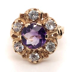 14 Karat 1.84 Carat Amethyst and 1.26 Carat Topaz Ring
