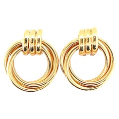 14kt 1980s Classic Door Knocker Earrings