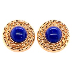 Vintage 14kt 23.44 Carat Lapis Lazuli Earrings 