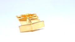 Gemelli in oro 14kt 3D con texture Tubular Bar Rustic