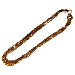 Pulsera de eslabones multicadena combinados 5 de 14 quilates