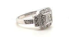 14kt .50 Carat Invisible Set Diamond Ring with Halo