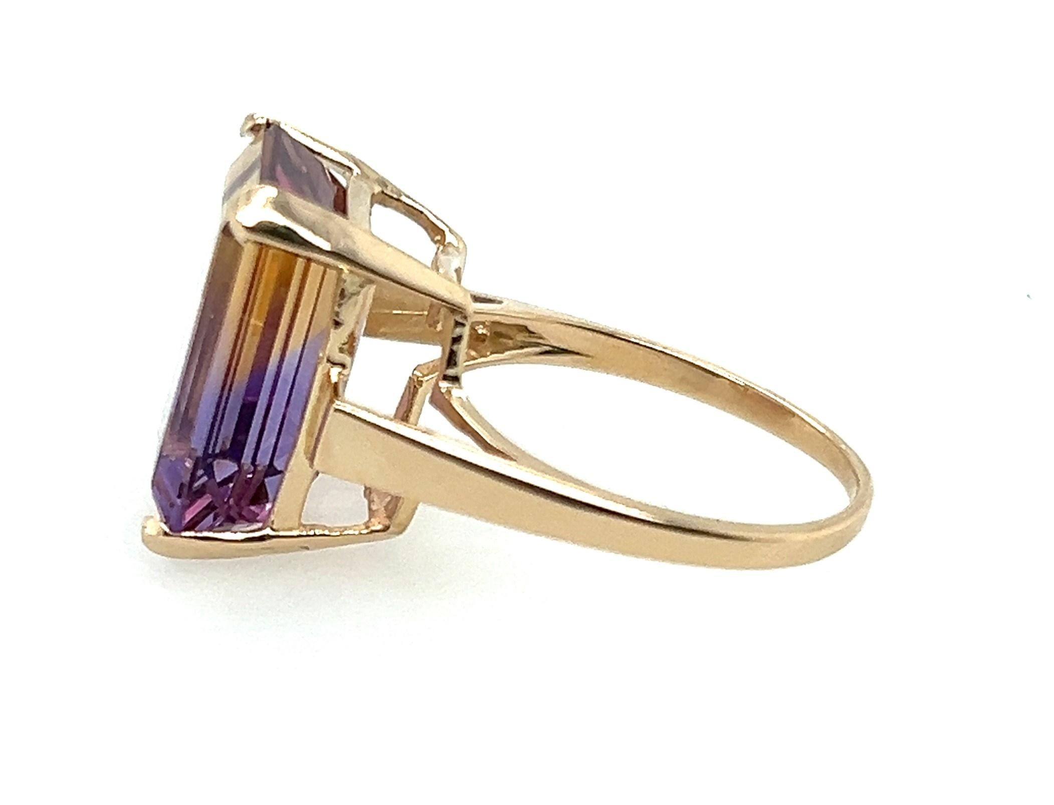 14kt 8.77 Carat Ametrine Ring  In Good Condition For Sale In Towson, MD