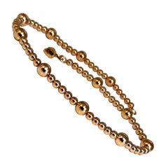 14kt Alternated Bull Bead Bracelet Hollow