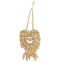 14kt Angel Wing 2.00 carat Diamond Swivel Pendant