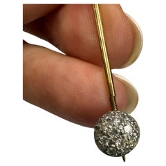 14KT Antique Retro pin with diamonds and onyx RARE