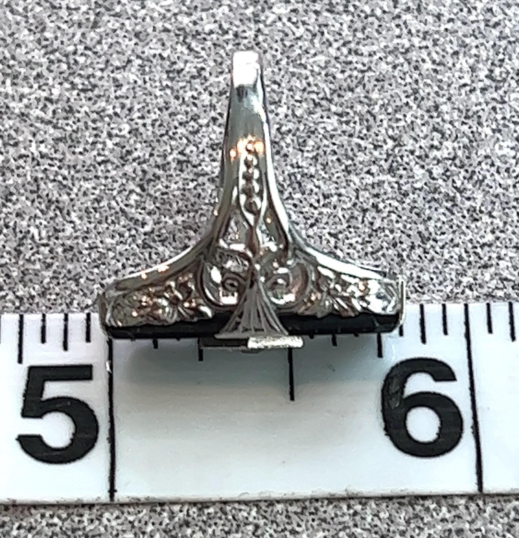 14kt Art déco Flapper-Ring, schwarzer Onyx und Diamant 2