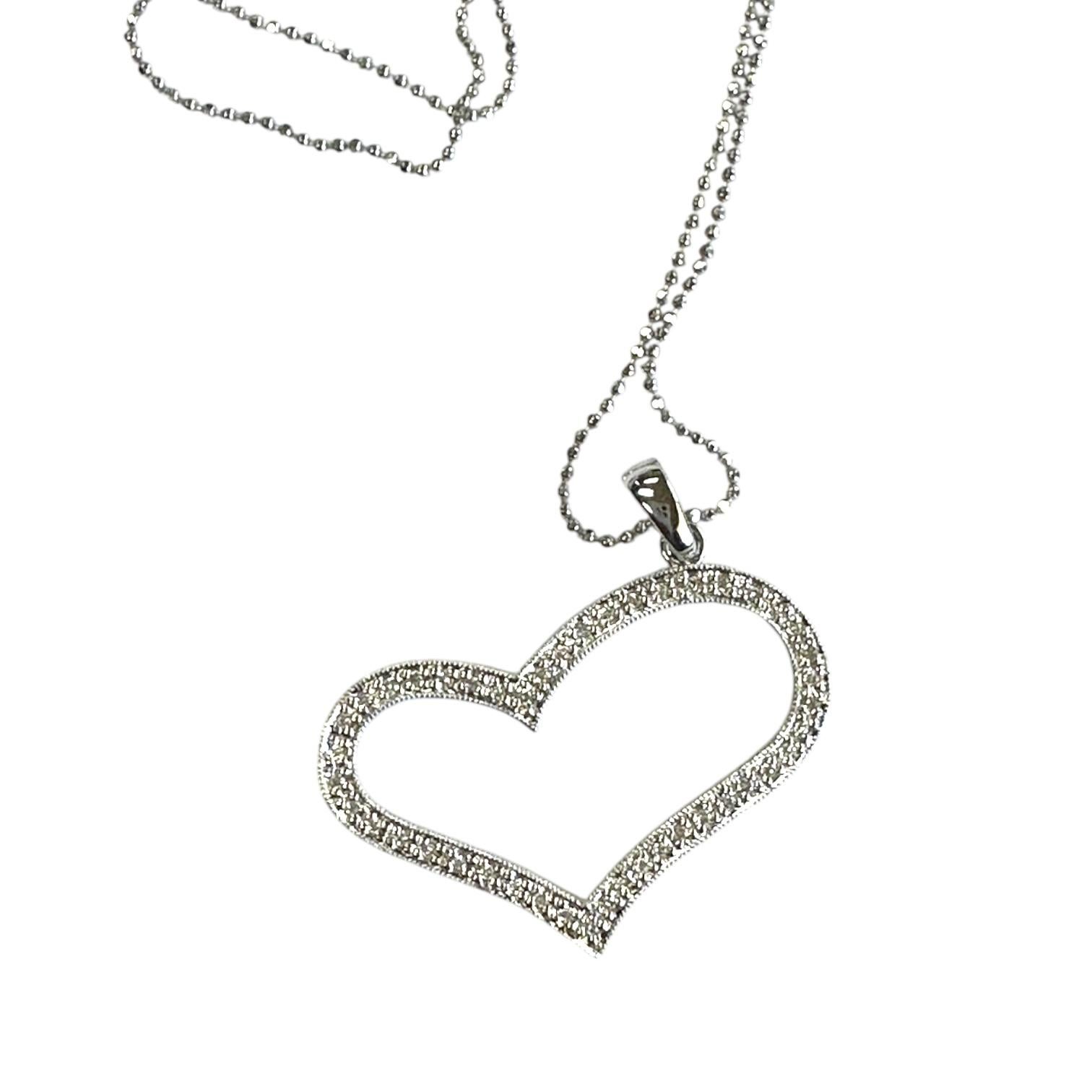 Ciondolo in oro bianco 14kt Artistics 1/3ct Diamond Heart 1