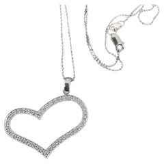 14kt Artistic 1/3ct Diamond Heart 1” Pendant white gold