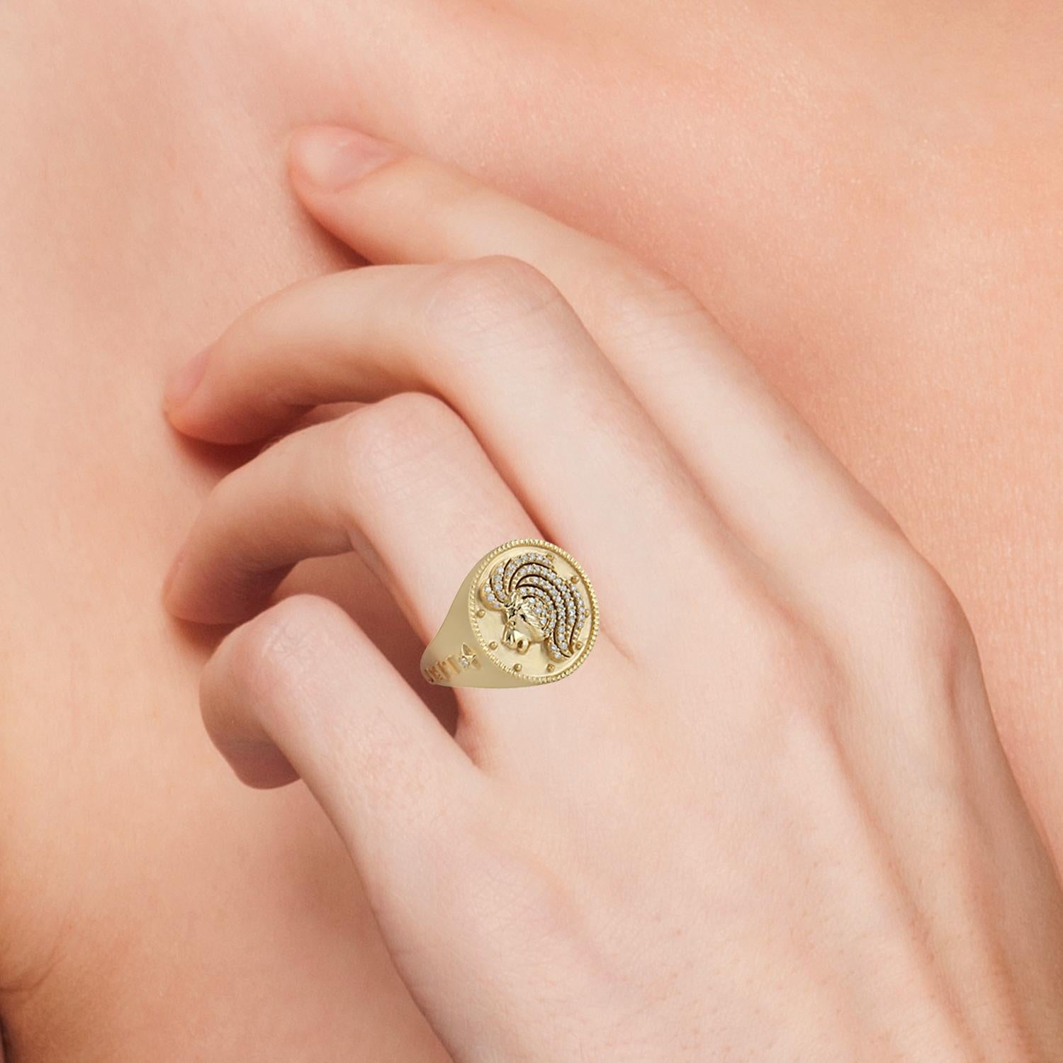 leo gold ring