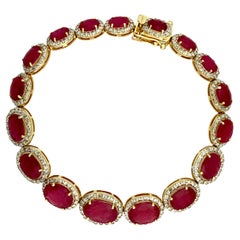 14kt Diamond and Ruby Bracelet