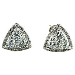 14kt Diamond Fashion Earrings with Diamond lab Report 