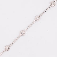 14kt Diamond Flower Station Tennis Bracelet