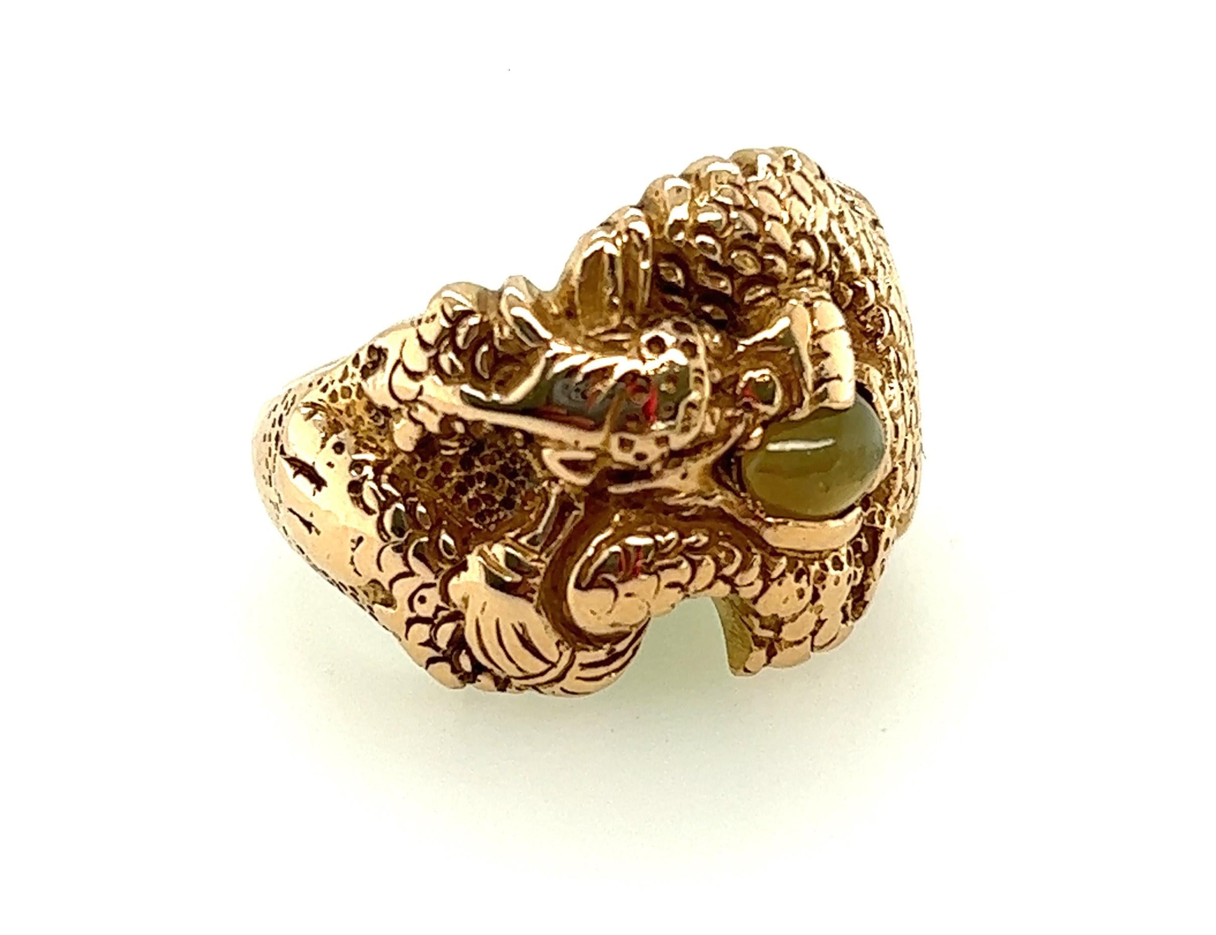 Just about the coolest dragon ring made from a world renowned Baltimore, MD jeweler, Carl Shcon. Carl Schon was designing and hand crafting jewelry in the early 20th century. The store was bought and the rights to his designs were passed on to the