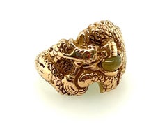 14kt Gold 1930s Carl Schon .75 Ct Cat's Eye Dragon Ring