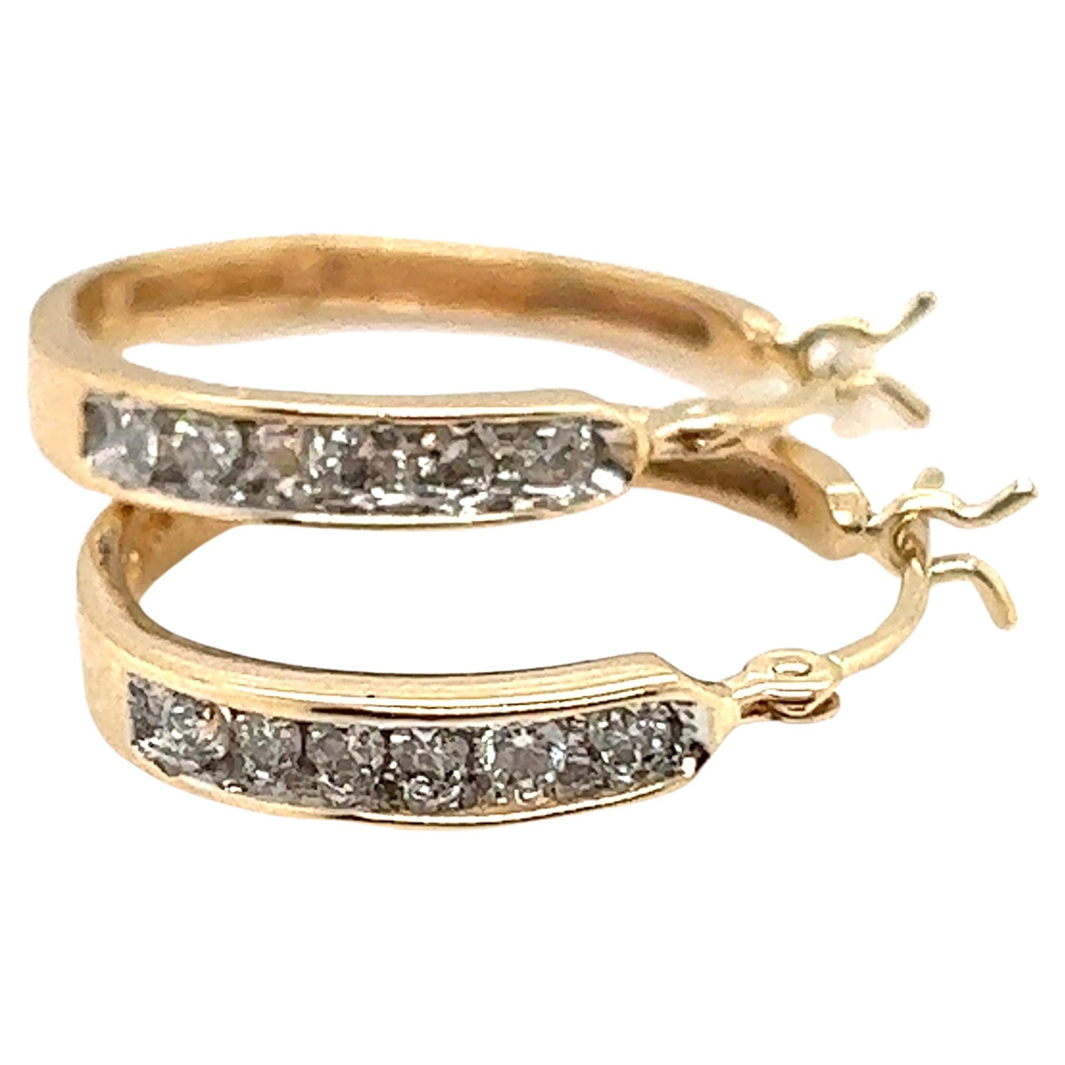 4.24 Carat Natural Red Ruby Diamond Hoop Earrings 14kt Gold ThreeRow