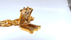 14kt Gold 6 Charm Functional Bracelet Sun Dog Windmill Frame Bullion Lilly 104g*