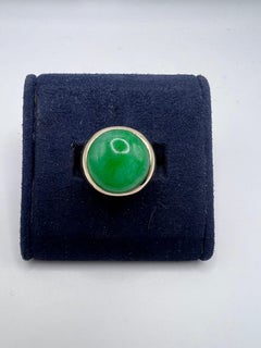 14kt Gold and Apple Jade Ring (Size 7)