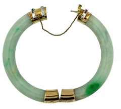 14 Karat Gold and Jade Bangle