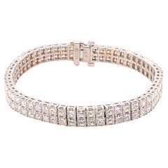 14kt Gold and Rhodium 14.30 Carat Princess Cut Diamond Bracelet