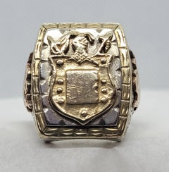 Silver, Copper, and Brass Engravable Crest Ring, Men's